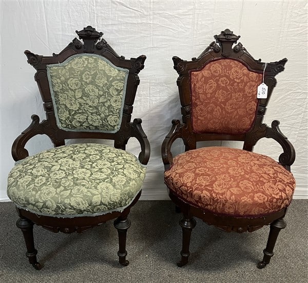 2 19th Cent Parlor Chairs: 2 19th Cent Parlor Chairs - 25" wide 39" high and 21" deep