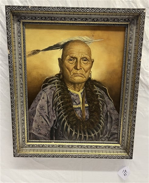 O/C Indian Chief, John Steele, 1980 20 x 24: O/C Indian Chief, John Steele, 1980 20 x 24