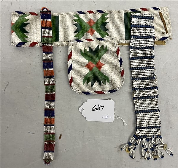 3 Beaded Wampum Belts Auction