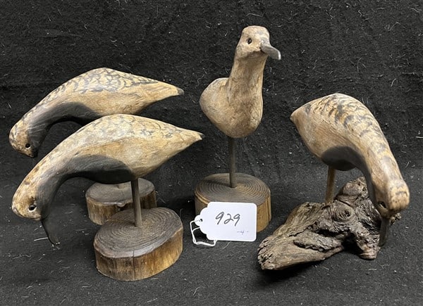 4 Carved Shorebirds Bill Truito: 4 Carved Shorebirds Bill Truito