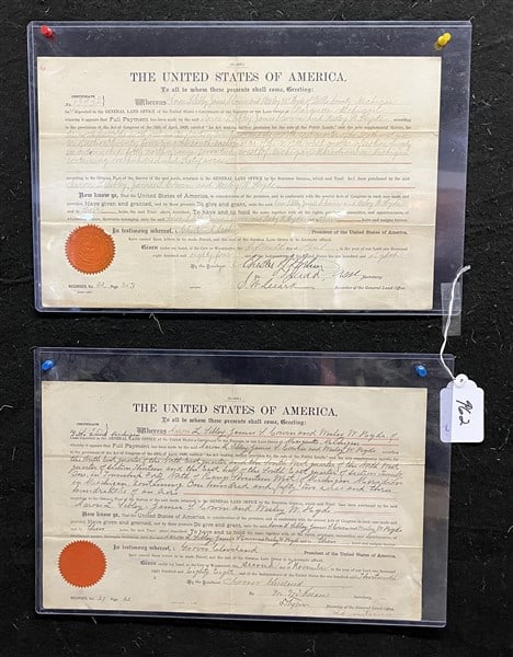 2 Presidential Grants Grover Cleveland Chester A Arthur: 2 Presidential Grants Grover Cleveland Chester A Arthur