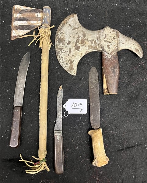 Tomahawk, Axe Head, 3 Knives: Tomahawk, Axe Head, 3 Knives