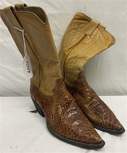 Snakeskin & Leather Cowboy Boots size 9 1/2: Snakeskin & Leather Cowboy Boots size 9 1/2