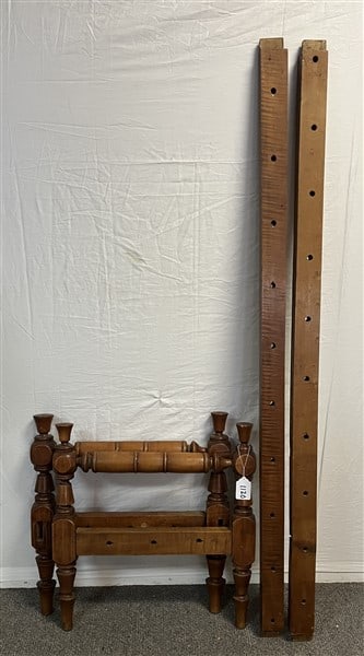 Tiger Maple 19th Cent Workmans Bed: Tiger Maple 19th Cent Workmans Bed