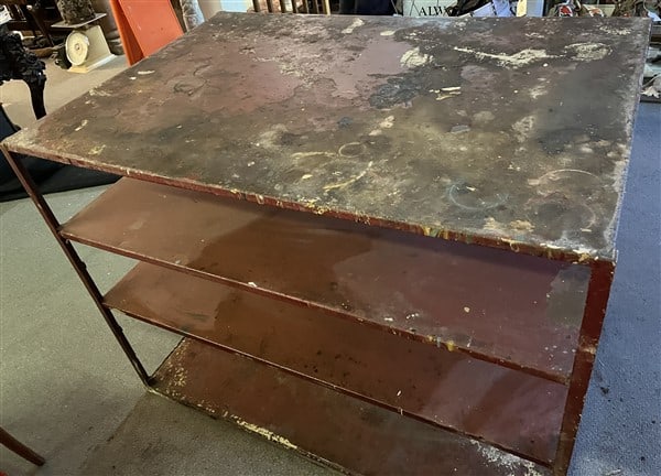 Four Tier Industrial Work Table: Four Tier Industrial Work Table 50 x34 and 38" high