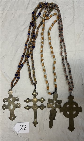 4 Beaded Silver Trade Necklaces (1 of 3)