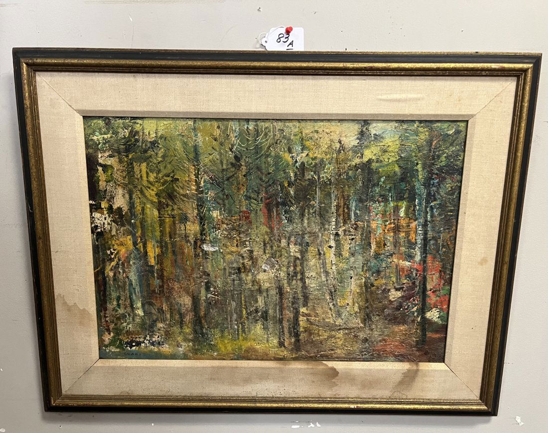 Framed Mid Century Abstract sgnd Evans 26 x 34 (1 of 3)