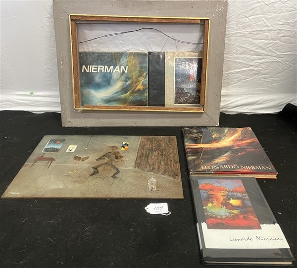 Painting on Masonite Leonardo Nierman 16 x 23 1/2: Painting on Masonite Leonardo Nierman 16 x 23 1/2