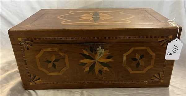 Marquetry Inlay Fitted 19th Cent Travel Desk (1 of 3)