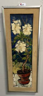 Framed Impressionist Still Life sgnd "K" 15 x 40: Framed Impressionist Still Life sgnd "K" 15 x 40