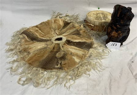 Deer Hide, 7" Drum, Ceremonial Item: Deer Hide, 7" Drum, Ceremonial Item