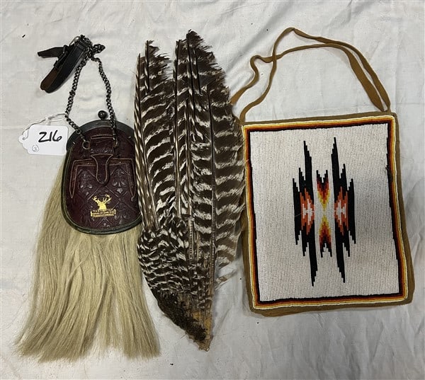 Feathers, Pouch, Indian Beadwork (1 of 3)