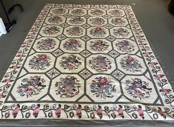 Hand Made Needlepoint Rug 7' x 12' (1 of 3)