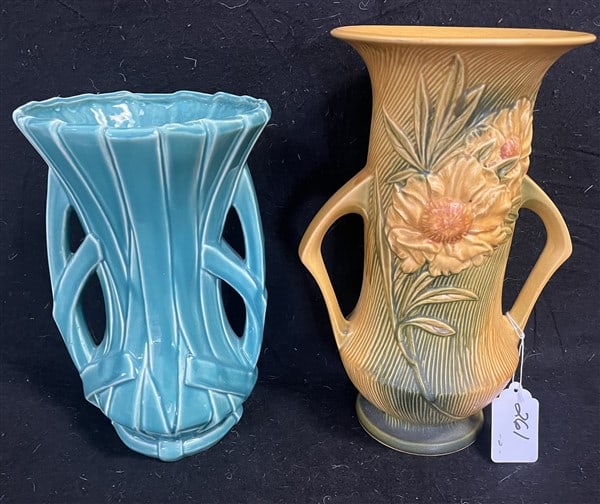 14 1/2" Roseville Vase & McCoy Vase (1 of 3)