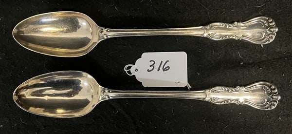 Two 12" Sterling Serving Spoons approx. 13 Troy (1 of 2)