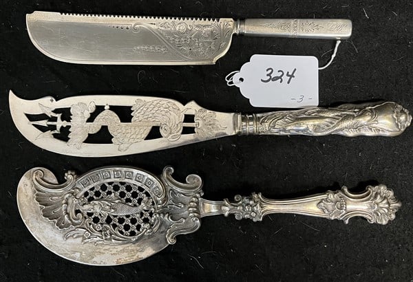 3 Sterling Fish Knives approx. 13 Troy (1 of 1)