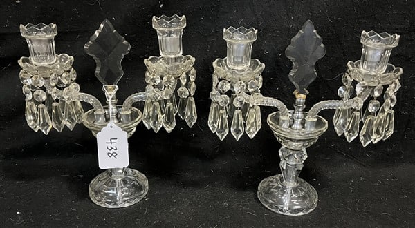 Pr of 2 Arm 12" Crystal Candelabras (1 of 2)