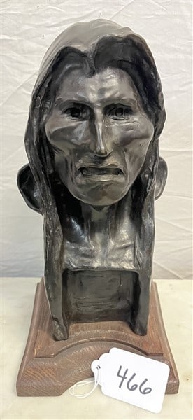 12 1/2" Bronze Indian Bust (1 of 3)