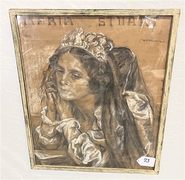 Framed Pastel Wilhelm Krausz 21 x 25: Framed Pastel Wilhelm Krausz 21 x 25