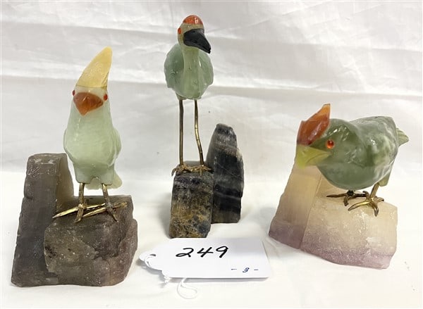 3 Small Carved Stone Birds (1 of 2)