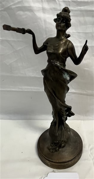 11" Bronze Figure on Wooden Base (1 of 3)