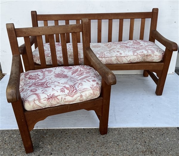 2 Pcs. of Smith Hawken Teak Patio Furniture: 2 Pcs. of Smith Hawken Teak Patio Furniture - 59”