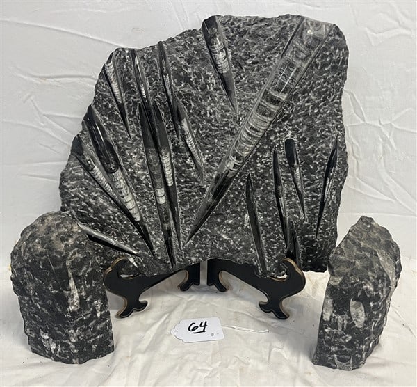 Modern Sculpture and Pr. of 8' Bookends: Modern Sculpture and Pr. of 8' Bookends