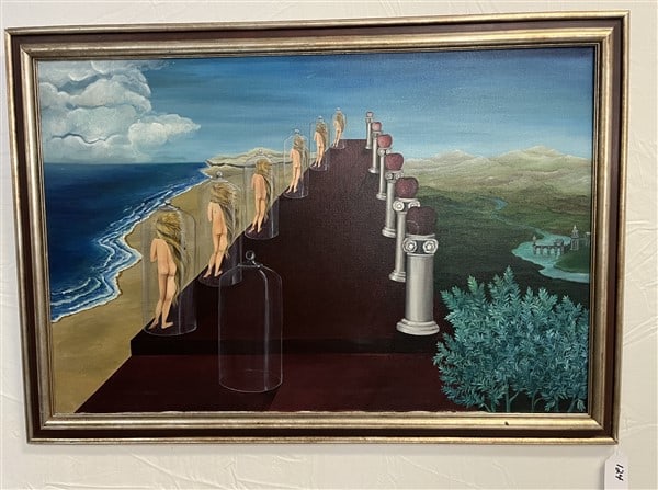 o/c Arona Reiner Surrealist- 1980: o/c Arona Reiner Surrealist- 1980 - 28" x 40"