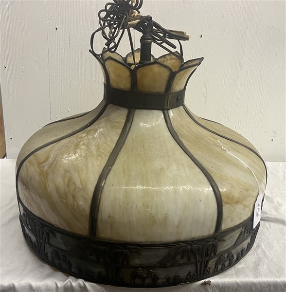 Slag Glass Hanging Dome Fixture: Slag Glass Hanging Dome Fixture