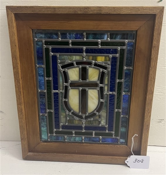 Framed Stained Glass Panel - 15" x 18": Framed Stained Glass Panel - 15" x 18"