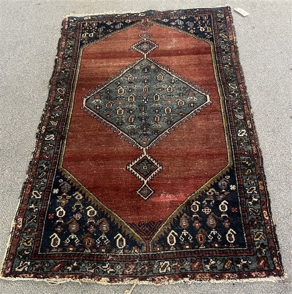 Antique Persian Rug 3'4" x 5'2": Antique Persian Rug 3'4" x 5'2"