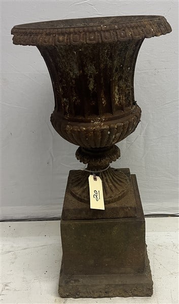 31" 2 Part 19th Cent Garden Urn (1 of 3)