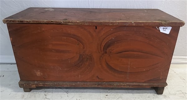 42" 19th Cent Painted Blanket Box (1 of 3)