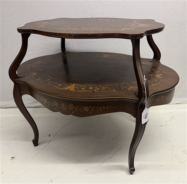 2 Tier French Inlaid Table (1 of 2)