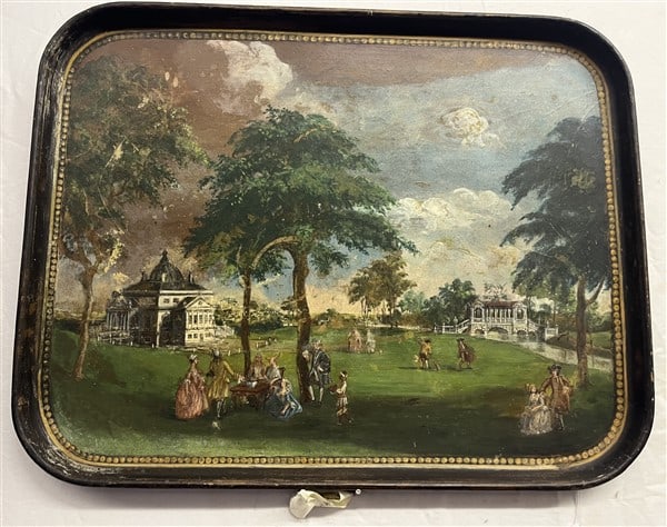 Extra Nice Hand Painted Antique Tray 16 x 20 (1 of 3)