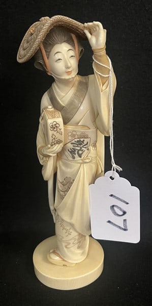 10" Carved Oriental Figure (1 of 2)