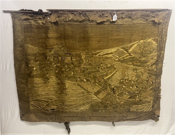 300 Year Old Oriental Silk Tapestry as found (1 of 5)