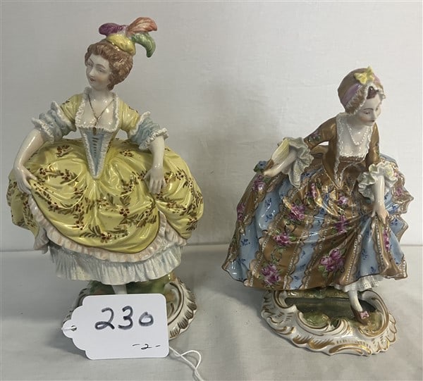 2 Dresden Porcelain Figures Approx 8" tall (1 of 7)