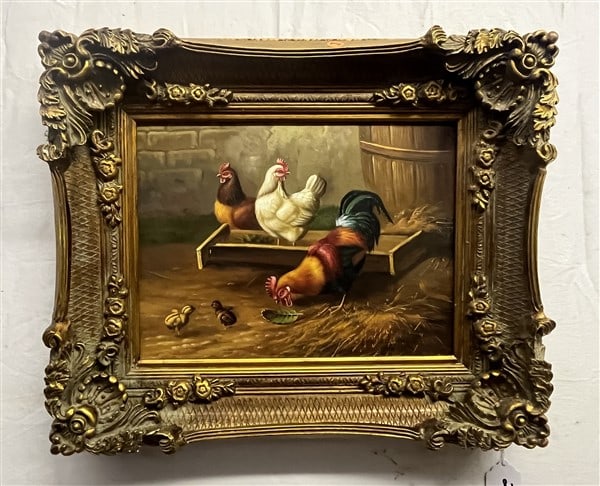 Contemporary O/C Barnyard Scene 19 x 23 (1 of 2)