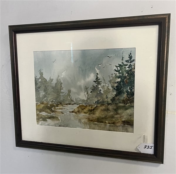 Watercolor " Northern Woods ", Charles Wilhelm (1 of 2)