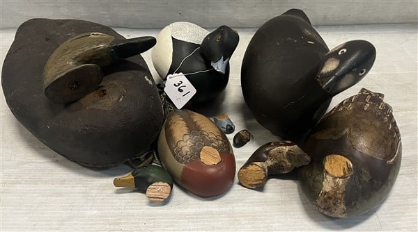 5 "as is" Hand Carved Wooden Decoys: 5 "as is" Hand Carved Wooden Decoys