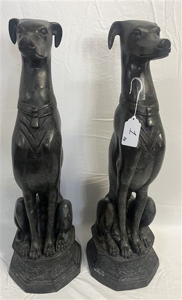 Pr. of 31" Bronzed Dogs