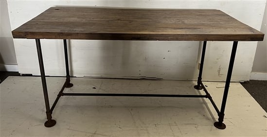 Industrial Iron & Wood Table - 60" x 30" x 30"h