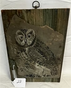 Owl on Slate, Tomlinson 1870