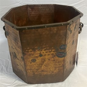 Hand Hammered Octagonal Copper 10" Bucket