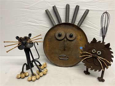 3 Folk Art Metal Garden Elements