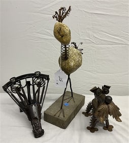 4 Folk Art Metal Garden Elements