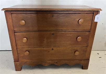 Sweet Little 3 Drawer Antique Pine Chest
