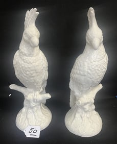 Pr. of 20.5" Italian Porcelain Birds