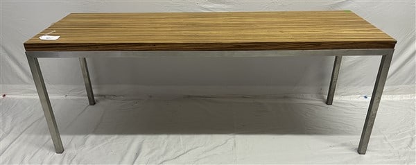 Chrome and Wood Low Table